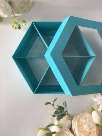 Менажница шестигранник под орехи/сухофрукты/конфеты/чай, голубой — изображение 2